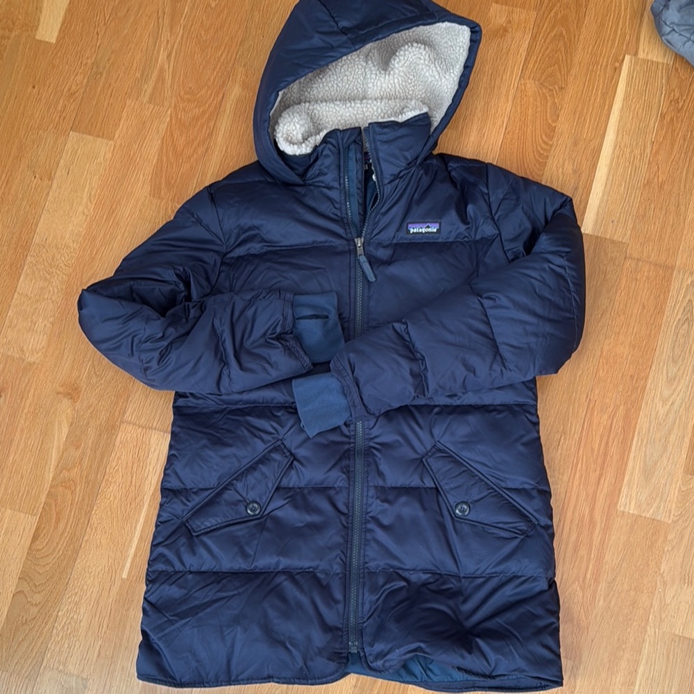 Patagonia Kids Navy Blue Hooded Jacket